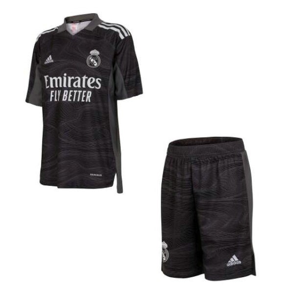 Trikot Real Madrid Torwart Kinder 2021-2022 Schwarz Günstige Fußballtrikots